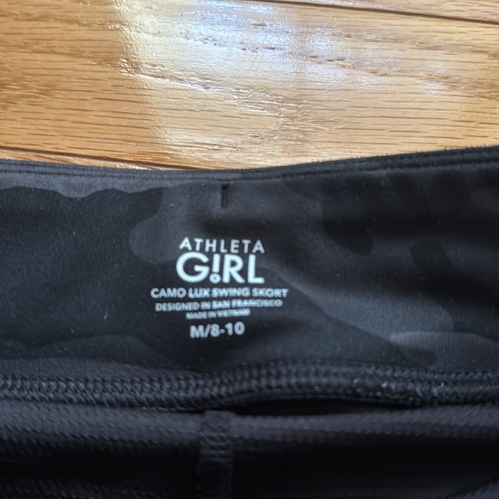 Athleta Girl Black Camouflage Skort, Size Medium (8-10) - Picture 3 of 5